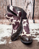 Christina Cow Print Bootie in Chocolate by Very G