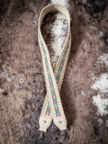 Montana West Western Guitar Style Embroidered Aztec Crossbody Strap - Khaki