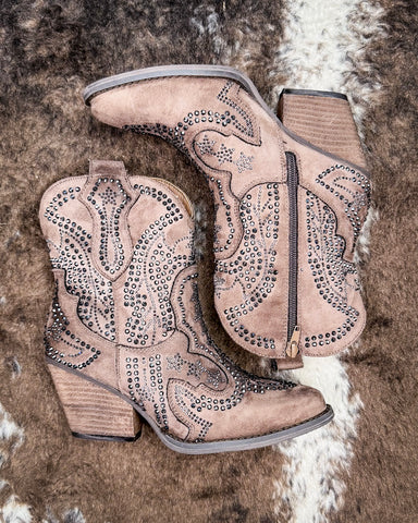 Parade Bling Ankle Bootie in Taupe by Very G