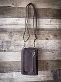 Montana West Western Tooled Phone Case Crossbody Wallet - Coffee
