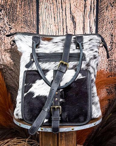 Myra Bag - Mesa Maverick Tote in Black and White