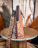 Wild Poppy Tooled Leather Crossbody Purse