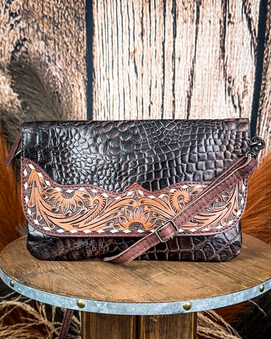Duskline Embossed Crossbody Purse