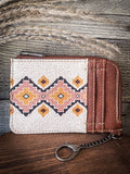 Wrangler Southwestern Art Print Mini Zip Card Case - Coffee