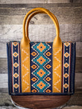 Wrangler Southwestern Print Small Canvas Tote/Crossbody - Mustard