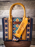 Wrangler Southwestern Print Small Canvas Tote/Crossbody - Mustard