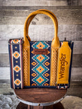Wrangler Southwestern Print Small Canvas Tote/Crossbody - Mustard