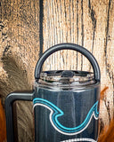 The Turquoise Outlaw – 40oz Boot Stitch Tumbler with Handle