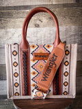 Wrangler Southwestern Print Small Canvas Tote/Crossbody- Coffee