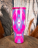 Rodeo Rebel – 40oz Aztec Tumbler with Handle