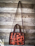 Wrangler Vintage Retro Cowboy Cool Print Satchel/Crossbody - Brown