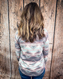 Burned Out Long Sleeve Aztec Top