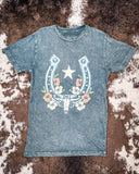 Lone Star Bloom Graphic Tee - Gray