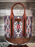 Wrangler Southwestern Print Small Canvas Tote/Crossbody- Lavender