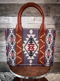 Wrangler Southwestern Print Small Canvas Tote/Crossbody- Lavender