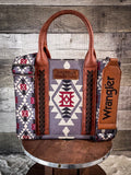 Wrangler Southwestern Print Small Canvas Tote/Crossbody- Lavender