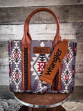 Wrangler Southwestern Print Small Canvas Tote/Crossbody- Lavender