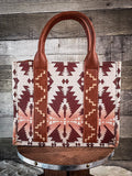 Wrangler Southwestern Print Small Canvas Tote/Crossbody - Light Coffee