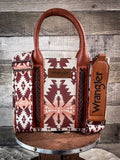 Wrangler Southwestern Print Small Canvas Tote/Crossbody - Light Coffee