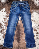 White Boot Stitch Bootcut Jeans
