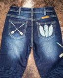 Turquoise Dreamcatcher Bootcut Jeans