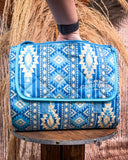Sundance Blue Printed Stripe Picnic Blanket