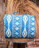 Sundance Blue Printed Stripe Picnic Blanket