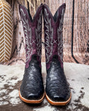 Salem Twisted X Women's 13" Reserve Boot - Black Ostrich and Purple Potion