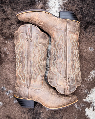 Esme Twisted X Women's 12" Western Boot - Distressed Brown