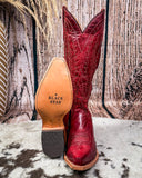 Victoria Black Star Leather Boots - Cranberry