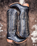 Isabel Black Star Leather Boots - Midnight and Copper