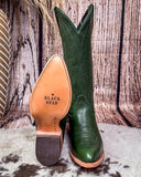 Eden Black Star Leather Boots - Emerald