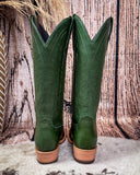 Eden Black Star Leather Boots - Emerald