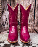 Paradise Black Star Leather Boots - Fuchsia