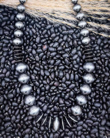 Sophie Navajo Pearl Fashion Necklace - Silver