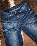 Cowgirl Tuff - Sapphire Delux Bootcut Jeans – Deep Blue Natural Waist Denim