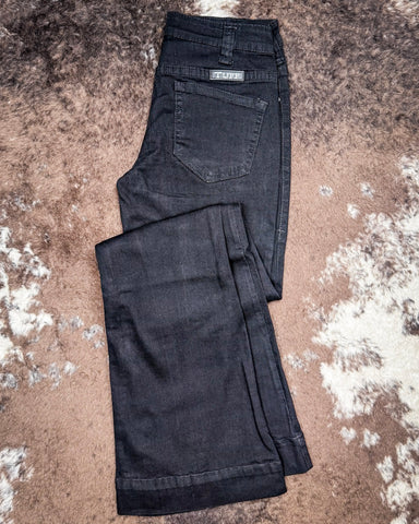 Cowgirl Tuff - Black Sport Trouser Jeans – Natural Waist with Cellphone Pocket