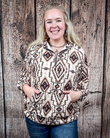 Sterling Kreek - Desert Sands Oversized Quarter Zip Pullover
