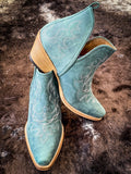Myra Bag - Maisie Stitched Leather Booties in Turquoise