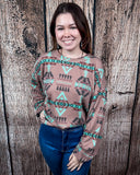 Sterling Kreek - Colorado Sunset Ribbed Sweater Top