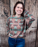 Sterling Kreek - Colorado Sunset Ribbed Sweater Top
