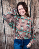 Sterling Kreek - Colorado Sunset Ribbed Sweater Top