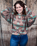 Sterling Kreek - Colorado Sunset Ribbed Sweater Top