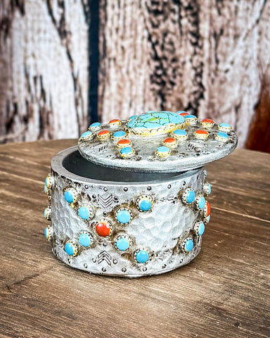 Tough 1 - Turquoise Stones Trinket Box