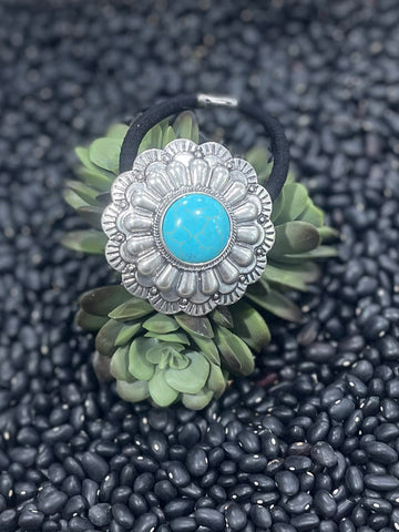Turquoise Concho Hair Tie