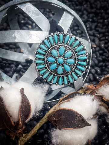 Turquoise Cluster Hair Tie