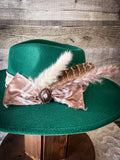 Envy Plains - Green Flat Wide Brim Hat