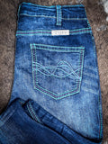Cowgirl Tuff - Turquoise Hurricane Trouser Jeans - Riding Jeans - Bronco Western Supply Co.