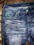 Cowgirl Tuff - Turquoise Hurricane Trouser Jeans - Riding Jeans - Bronco Western Supply Co.