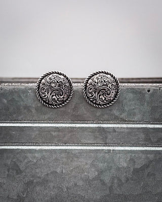 Ellie Western Rope Filigree Round Fashion Stud Earrings – Jewelry from Bronco Western Supply Co., women’s western wear